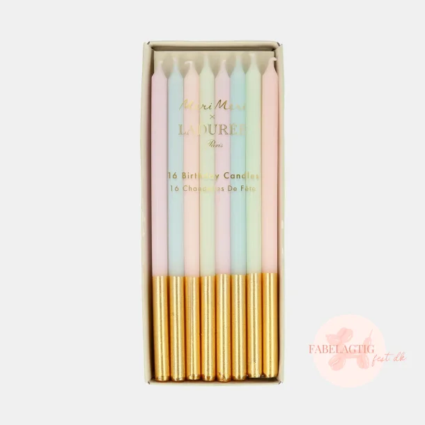 PASTELFARVET KAGELYS MED GULDDETALJE